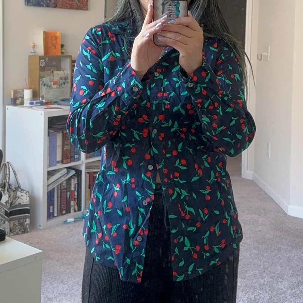 JCREW cherry shirt